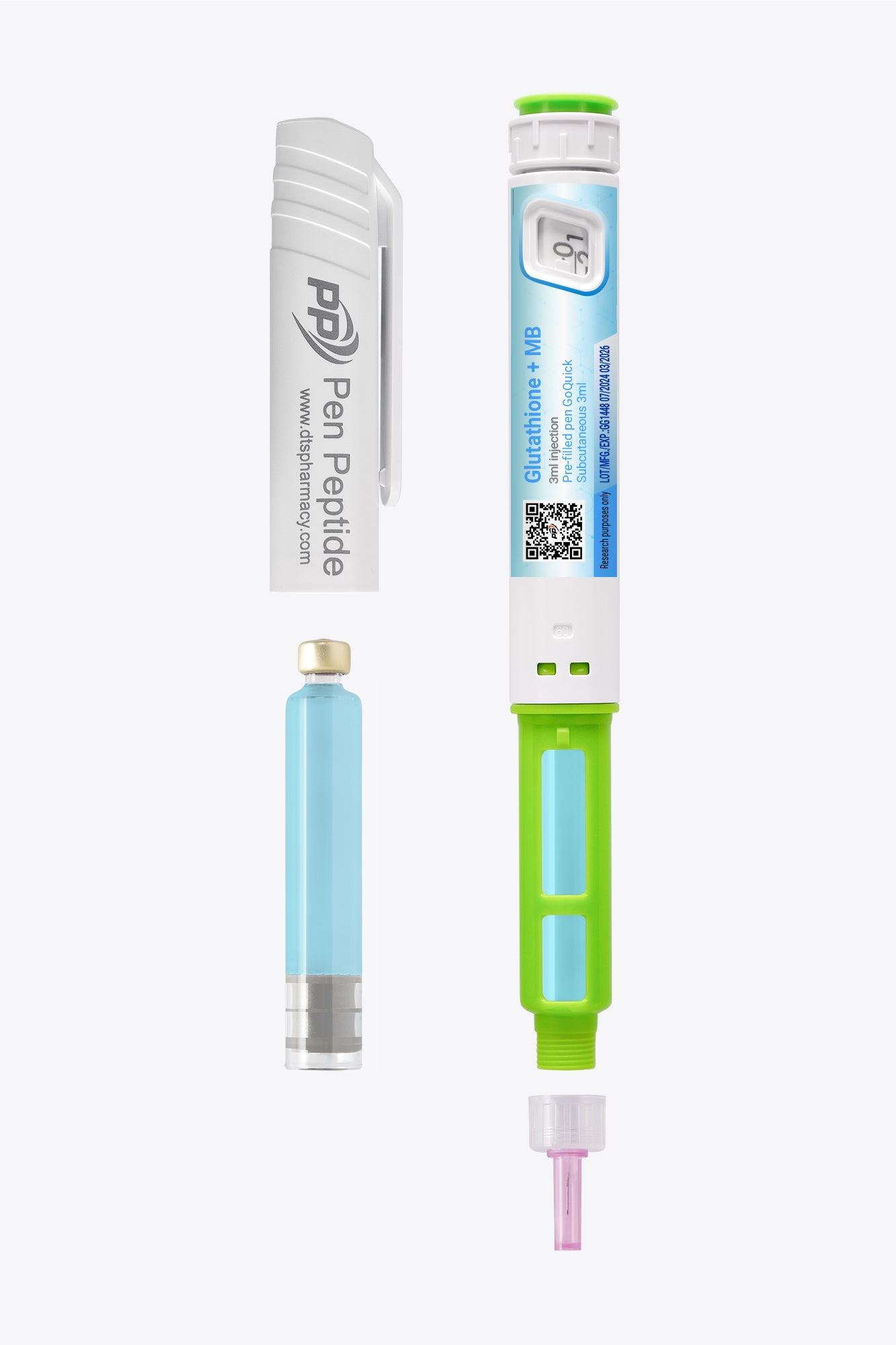 Glutathione + Methylene Blue injekciós toll formájában szubkután alkalmazásra